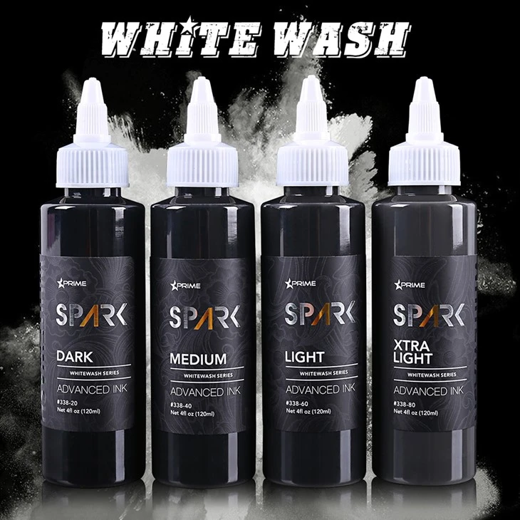 Profesjonalny zestaw 4 unz Organic Bright and Long - trwałe tatuaż tatuażowy Bielą