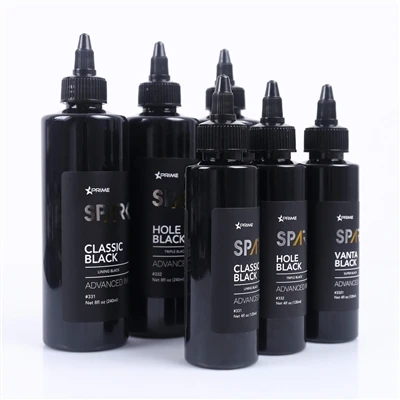 Atrament do tatuażu SPARK Black Series: profesjonalny zestaw 3 kolorów zapewn...