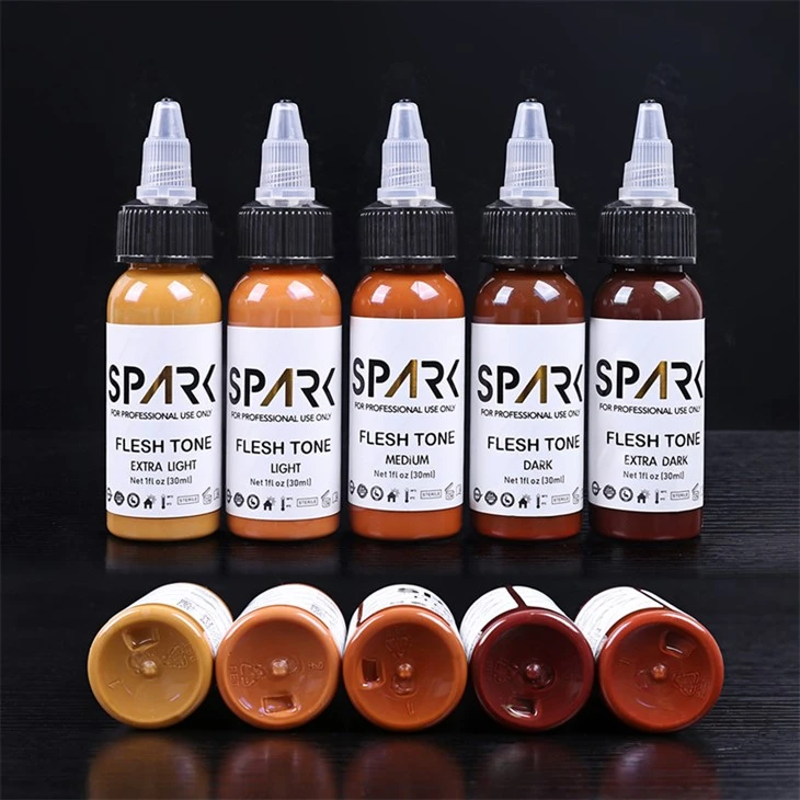 Seria atramentów Spark Tattoo Ink Zestaw profesjonalnych tuszy do tatuażu Vanta Black 8 uncji 4 uncji Super Black Ink Series Spark Tattoo Ink Zestaw profesjonalnych tuszy do tatuażu