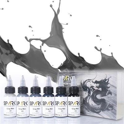 Profesjonalny zestaw tatuażu w iskrze Grey Tattoo 30 ml/1 unz organiczny zestaw pigmentowy artysta niestandardowy stały tusz makijażowy