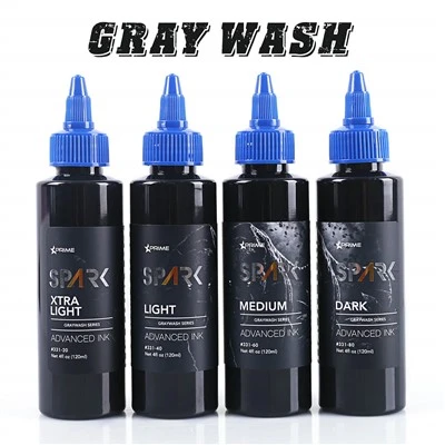 Spark Professional Organic 120 ml Graywash Makeup Black Tattoo Ink For Body Art