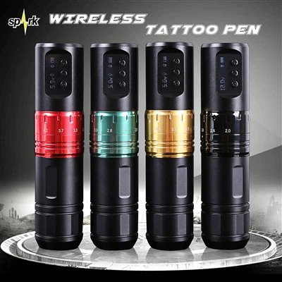 Spark Tattoo Case Machine Pen z Bezprzewodową zasilanie LED 1600 mAh Wyświetlacz LED Tatuaż Zasilanie Tatuaż dla artystów tatuażu