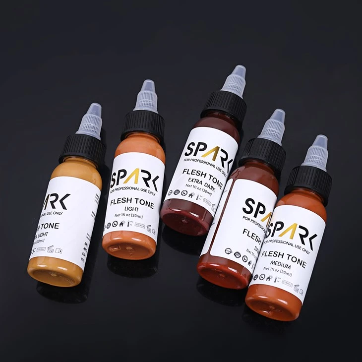 Spark Tattoo Ink Kolor Zestaw 1 unz 5 sztuk do osłony do mieszania kosmetycznych tatuaży Piękno i produktu do higieny osobistej