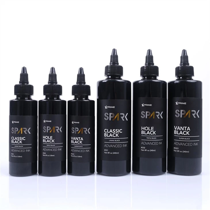 4OZ 8OZ Podszewka Czarny Potrójny Czarny Super Czarny Spark Tattoo Ink Czarny tusz do tatuażu