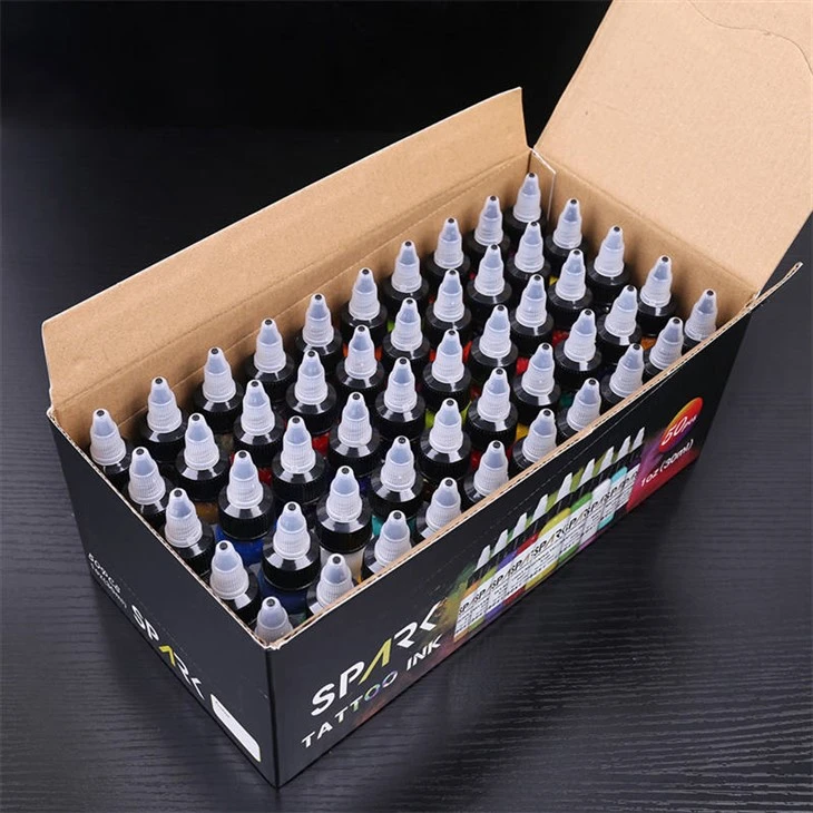 Zestawy 50 kolorów Premium Spark Tattoo Ink Tattoo Supply Zestaw tuszów do tatuażu