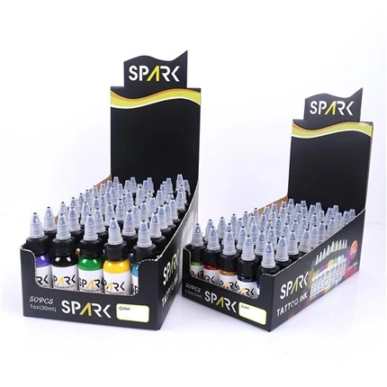 50 zestawów kolorów Atrament do tatuażu Black Light Tattoo Ink Spark Original