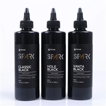 Seria 8OZ Black Ink Klasyczna czarna podszewka Black Spark Tattoo Ink Profesjonalny wyświetlacz tuszu do tatuażu