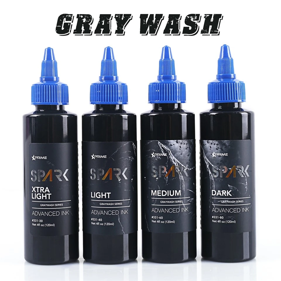 Zestaw tuszy do tatuażu Spark Graywash - 4 Butelka Oz