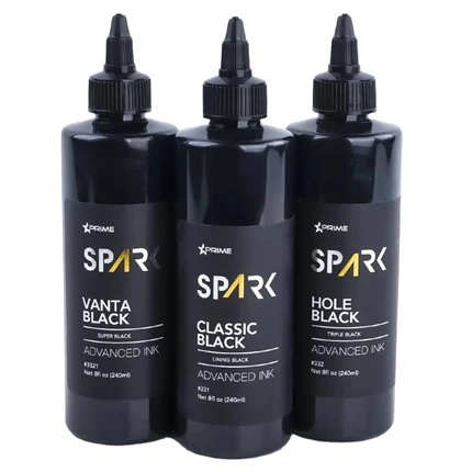 Atrament do tatuażu 8 uncji Super Black Black Ink Series Vanta Black Spark Tattoo Ink Zestaw tuszy do tatuażu